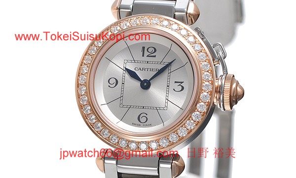 カルティエ時計コピー ミスパシャスティール ＆ ゴールド ダイヤモンド パヴェWJ124021