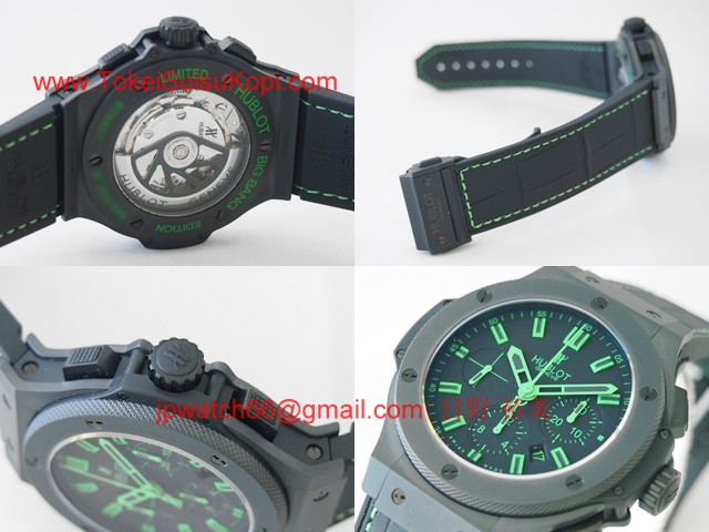 ウブロ 時計 コピー ビッグ・バン オールブラック グリーン グミアリゲーターラバー ブラック 301.CI.1190.GR.ABG11
