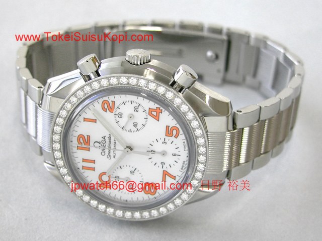 人気 オメガ時計ブランド スピードマスターダイヤベゼル ホワイトシェル/オレンジアラビア 3535.78 