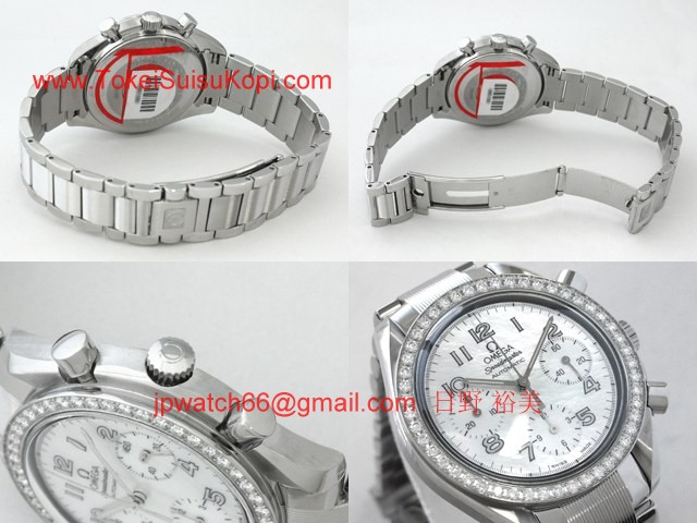 OMEGAオメガ コピー スピードマスター ダイヤベゼル ホワイトシェル/ホワイトアラビア 3515.72