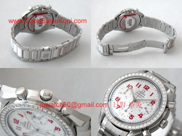 OMEGAオメガ コピー スピードマスター ダイヤベゼル ホワイトシェル/レッドアラビア 3515.79