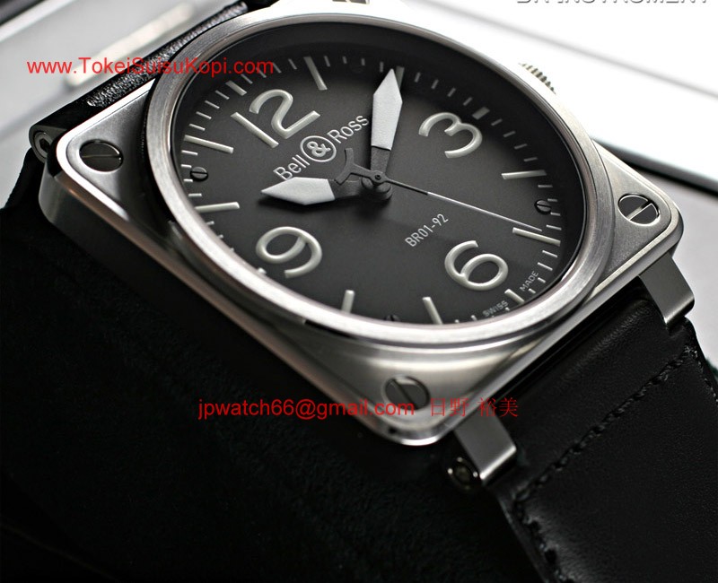 ベル&ロス 時計コピー Bell&Ross 偽物 ブラックダイアル BR01-92