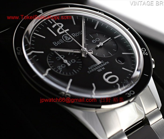 (Bell&Ross)ベル＆ロスコピー ヴィンテージ クロノグラフ スポート ブラック BR 126